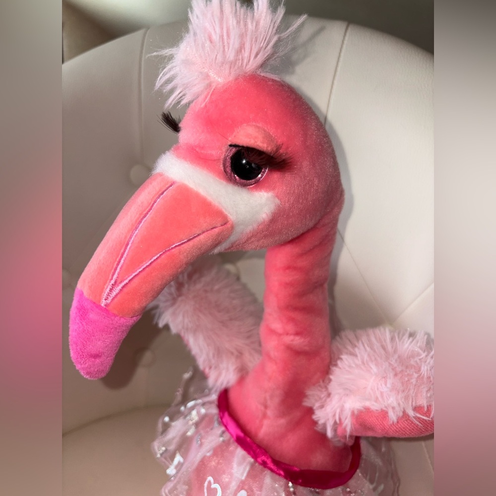 Pink Flamingo Dancing Plush Toy with Tutu Watch Video - Picture 3 of 16